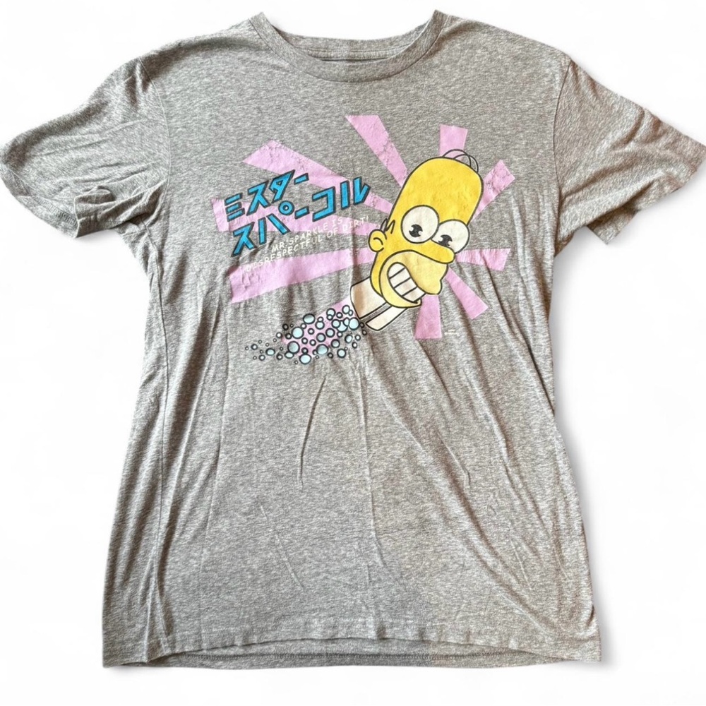 homer simpson grey graphic tee